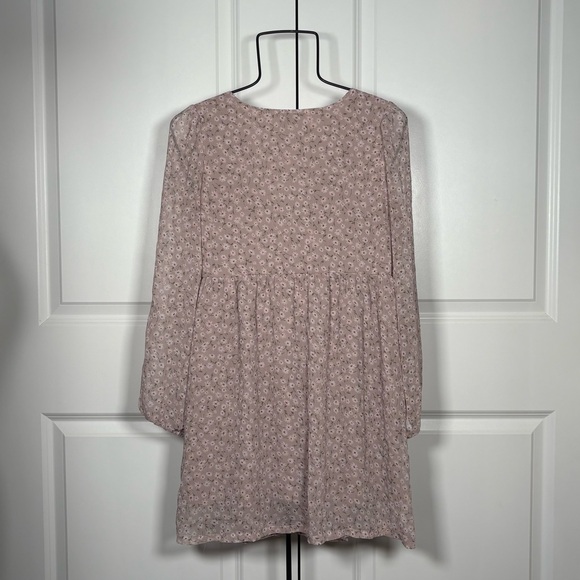 American Eagle Chiffon Blush Floral Wrap Dress - Picture 2 of 3